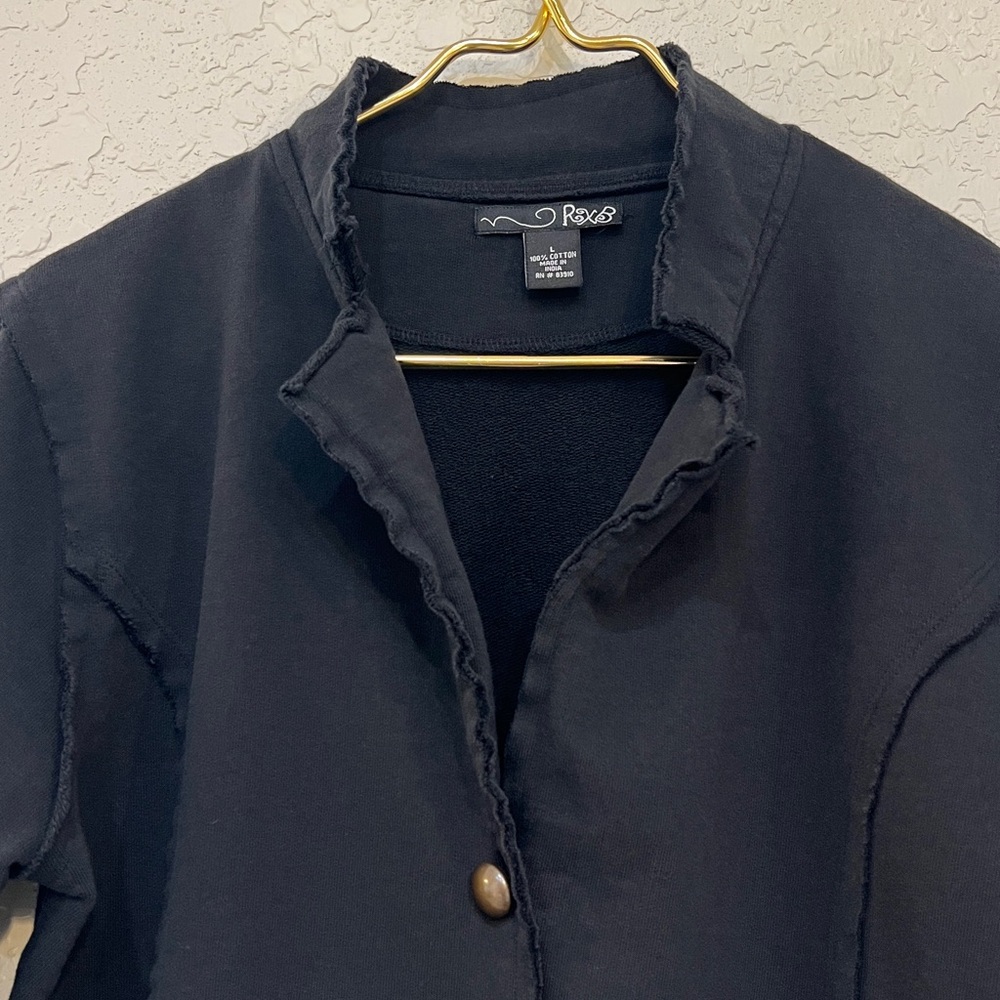 RXB Embroidered Boho Floral Raw Edge Cotton Jacket - Picture 3 of 11